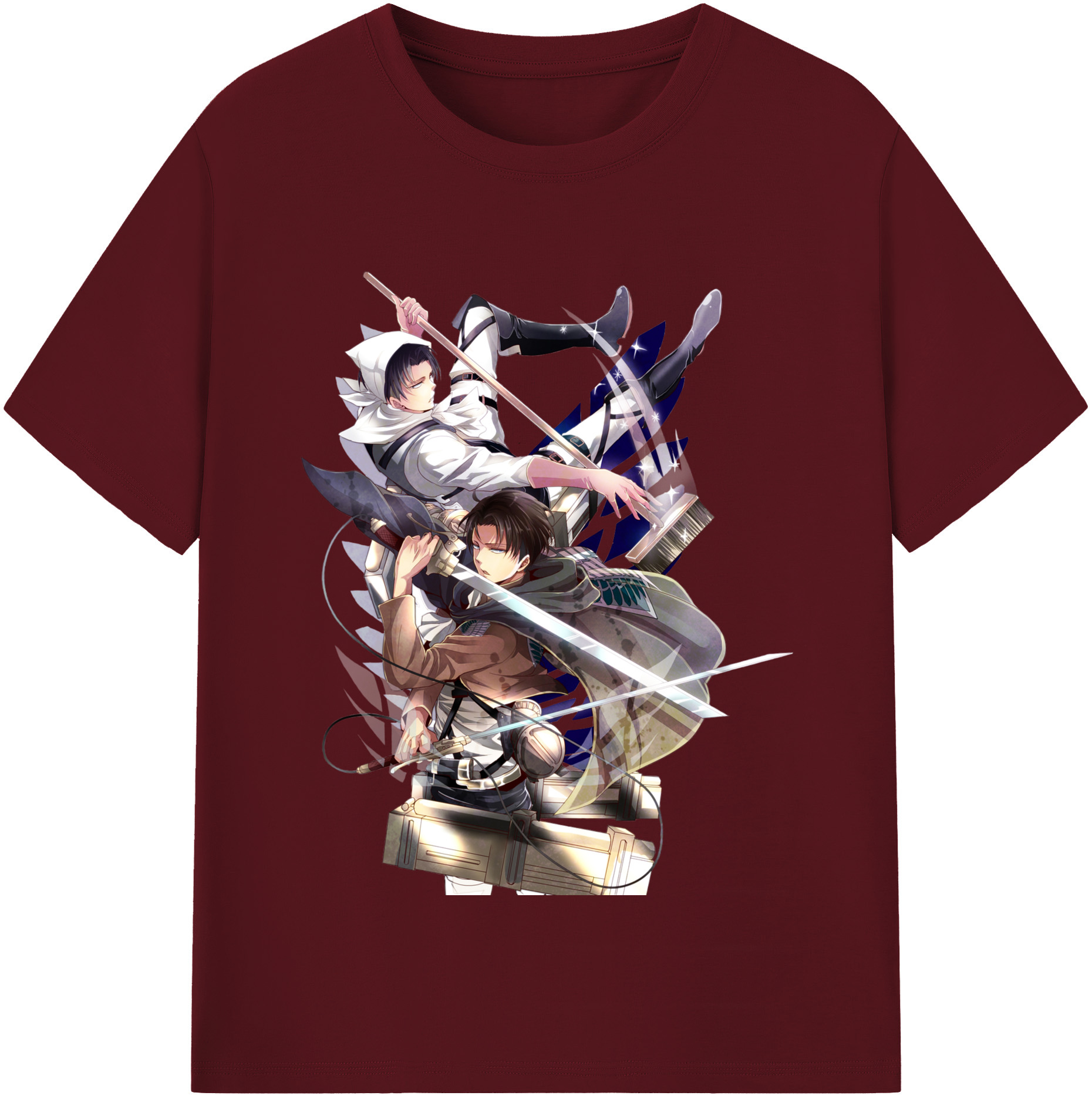 （画像用） 進撃の巨人 リヴァイ·アッカーマン Attack on Titan Levi Ackerman 綿100％半袖Tシャツ（フロントプリント）